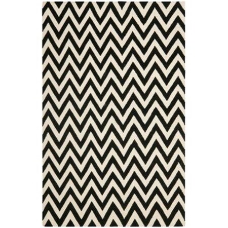 Safavieh 10 Ft. X 14 Ft. Large Rectangle Contemporary Dhurries- Black And Ivory- Flatweave Rug DHU557L-10